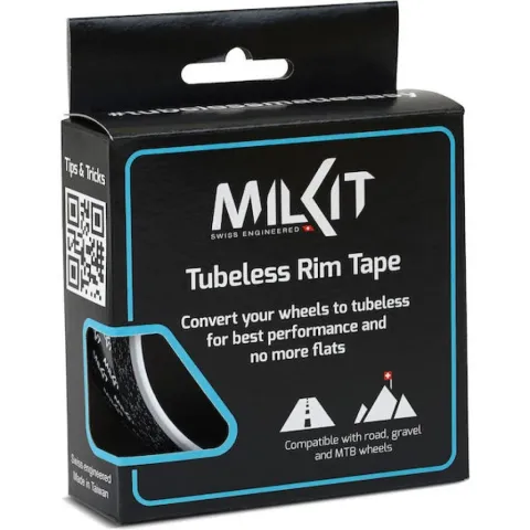 milKit Tubeless Felgenband 66 m / 21 mm Schwarz/weiß - starke, dichte Felgenabdichtung