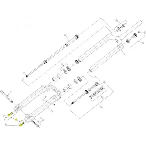 Manitou Zugstufeneinstellknopf & Luftkappe für Mezzer 27,5/29" Blau/schwarz - aktuelle Generation