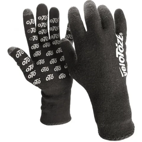 VeloToze Handschuhe Knitted wasserdicht XL Schwarz - warme, trockene Hände bei Nässe