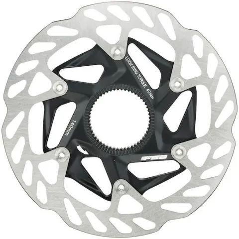 FSA Bremsscheibe K-Force WE Centerlock 140 mm Schwarz/silber - leichte, steife Performance-Scheibe