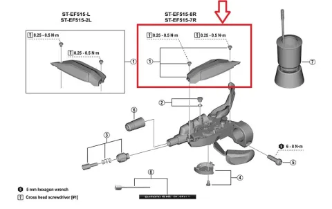 Shimano obere Schalthebel-Abdeckung links ST-EF515 3-fach