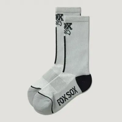 FOX Foxsox Logo Coolmax Radsocken Weiß S/M mit 7-Zoll-Schaft