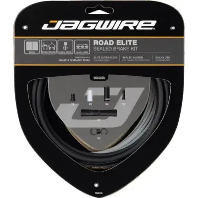 Jagwire Bremszugset Road Elite Sealed Standardlänge Stealth Black - maximale Brems-Performance
