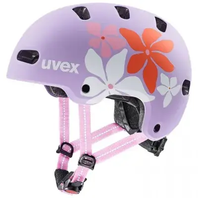 uvex kid 4 style Kinderhelm flower lilac matt 55-58 cm, ABS-Hartschale, EPS, IAS-System,…