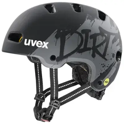 uvex kid 4 style MIPS Kinder-Fahrradhelm 55-58 Zentimeter - dirt black matt, ABS-Hartschale, EPS,…