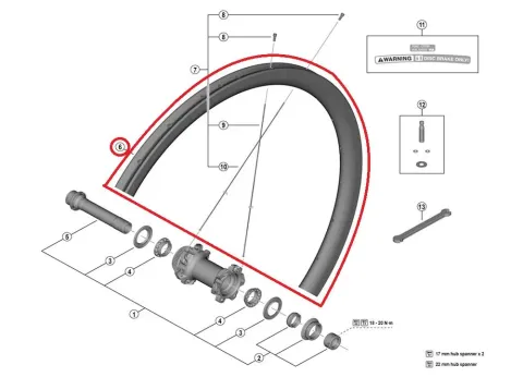 SHIMANO RIM FOR COMPLETE WHEEL, FOR WH-R9270-C36-TU - 12MM