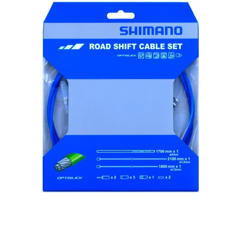 SHIMANO Schaltzug-Set Road OPTISLICK Schaltzug - für Rennrad-Schaltungen, Blau