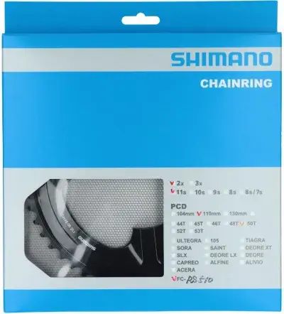 SHIMANO Kettenblatt FC-RS510 50 Kettenblatt - 50 Zähne, Schwarz