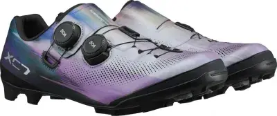 SHIMANO Fahrradschuhe XC703 Herren/Damen MTB SPD Größe 46 Lila - Carbonverstärkte XC-Schuhe