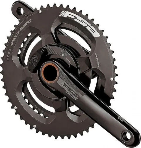 FSA Leistungsmesskurbel Powerbox Road Alloy 2x 175 mm Schwarz - präzise Wattmessung für Rennrad