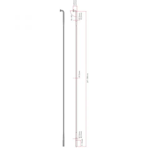DT Swiss Speiche Revolution 2.0/1.5 VE100 schwarz 264 mm - ultraleichte Rundspeiche