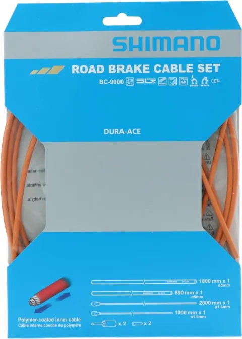 SHIMANO Bremszug-Set DURA-ACE - polymerbeschichtet, Orange