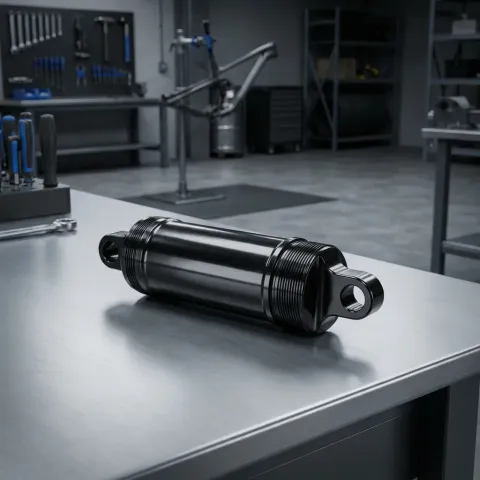 FOX Body: 2021 Shock, Outer, Black Steel 185 x 55 - hochwertiges Dämpfergehäuse