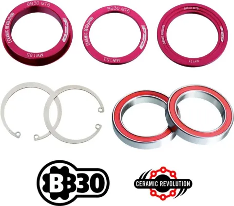 FSA Innenlager MTB BB30 68/73 Ø 30 mm Rot - leichtgängiges Tretlager für BB30-Rahmen