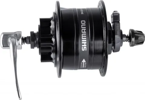 SHIMANO Nabendynamo DH-3D32 - 6V/3W, 32 Loch, 6-Loch-Scheibenaufnahme, Schwarz