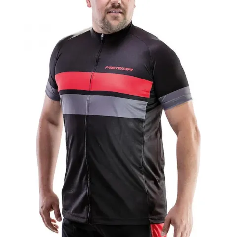 Merida Trikot ACTIVE STRIPE Herren schwarz/rot XS Schwarz/rot - atmungsaktives Radtrikot mit…