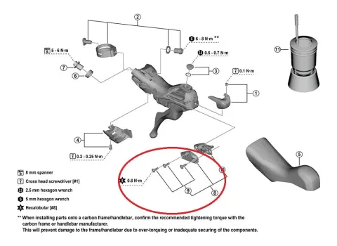 SHIMANO Abdeckung ST-R7120 Ausgleichsbehälter links - Ersatzteil für Hydraulikbremshebel