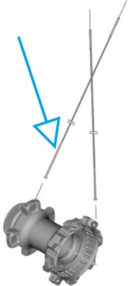 SHIMANO Speiche WH-R9270 VR links - Für Dura-Ace WH-R9270 Vorderrad, Rennrad, Scheibenbremse