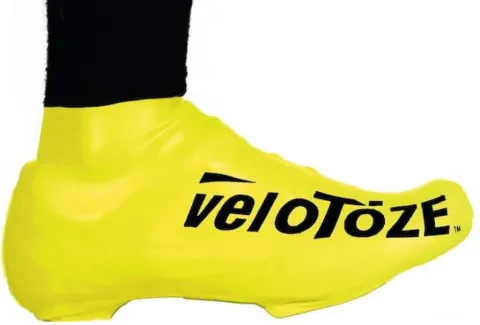 VeloToze Überschuh 2.0 kurz gelb S/M - wasserdichter Aero-Überschuh für kalte Tage