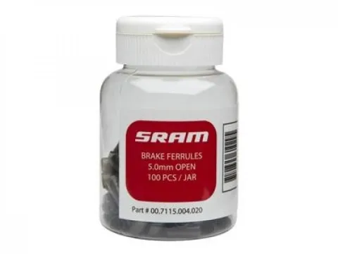 SRAM Bremskabel-Endkappen 5,0 mm, schwarz, 100 Stk - Sauberer Abschluss und sicherer Halt