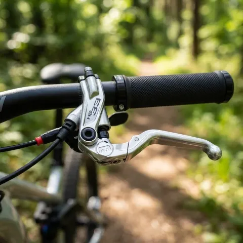 MAGURA Bremsgriff HS33e Schließer, silber, 4-Finger Aluminium-Hebel - präzise Bremskontrolle