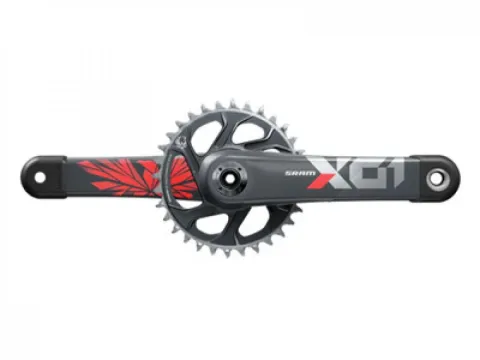SRAM X01 Eagle Boost DUB Kurbelgarnitur 170 mm rot - leichte Performance fu?r 1x12-MTB-Antriebe