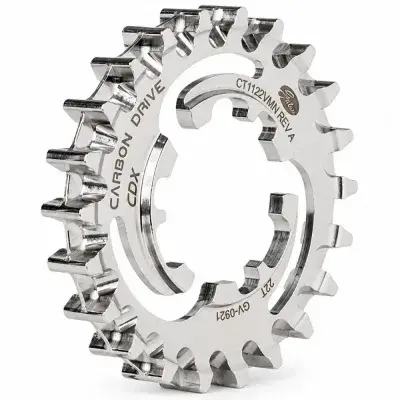 Gates CDX CenterTrack Riemenscheibe hinten 22 Zähne für Enviolo und NuVinci silber