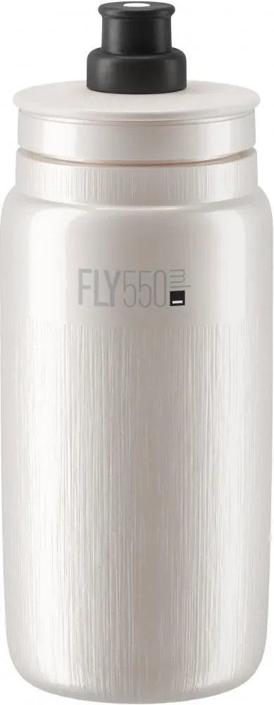 ELITE Trinkflasche Fly Tex Perlweiß 550ml - ultraleichte Sport-Trinkflasche mit Top-Grip