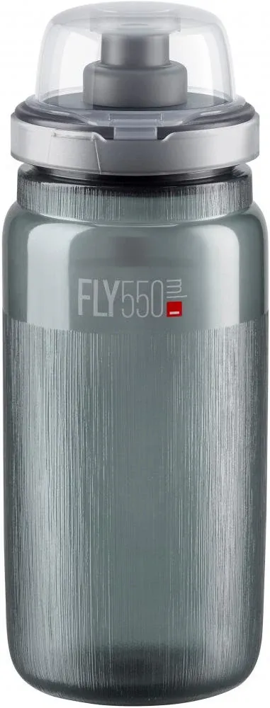 ELITE Fly MTB Tex Smoke 550ml - Ultraleichte MTB-Trinkflasche mit Schutzkappe