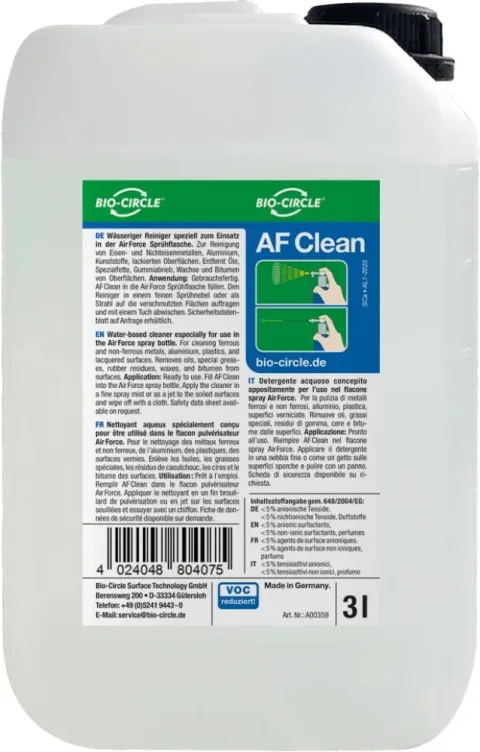 Bio-Circle Bremsenreiniger AF Clean 3 L L - kennzeichnungsfreier Oberflächenreiniger in moderner…