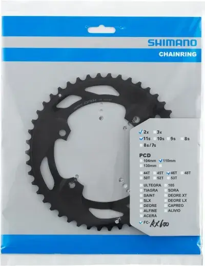 Shimano GRX Außenkettenblatt Y0K698010 - 46 Zähne, 11-fach