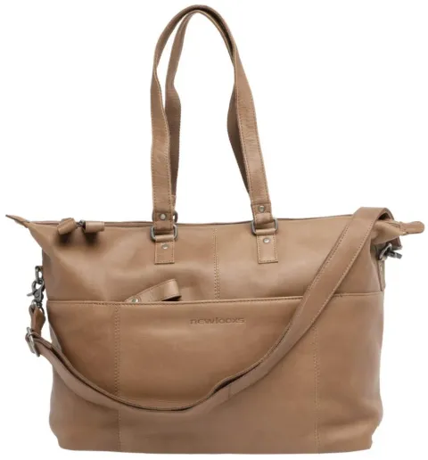 New Looxs Radtasche Verla Leather Cognac 15 Zoll - elegante Fahrrad-Aktentasche