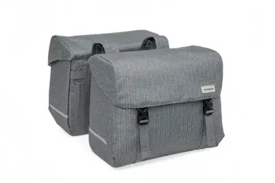 New Looxs Doppelpacktasche Mondi Joy Double Nima 2x18L Grey - stilvolle Fahrrad-Gepäckträgertasche