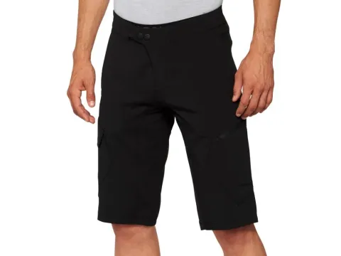 100% Ridecamp Short 30" black - leichte MTB-Shorts für lange Trail-Tage