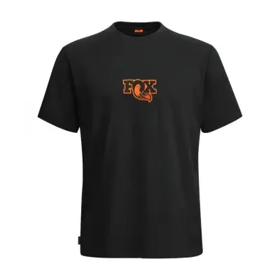 FOX Logo T-Shirt Schwarz XL - Baumwollshirt mit Sticklogo
