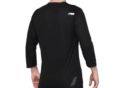 100% Airmatic 3/4 Sleeve Jersey S black - atmungsaktives MTB-Trikot für Trailriding