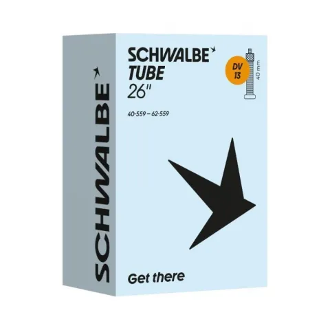 Schwalbe Fahrradschlauch DV13 VM 40/62-559 mit 40mm Dunlopventil - Premium Schlauch für 26 Zoll…