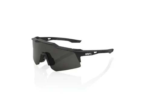 100% Speedcraft XS - Smoke Lens unis Soft Tact Black - kompakte Performance-Sportbrille