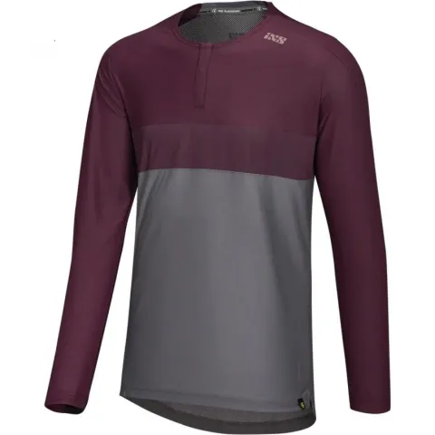 IXS Sports Division iXS Flow XTG Long Sleeve Henley XL Graphite/Raisin - atmungsaktives…