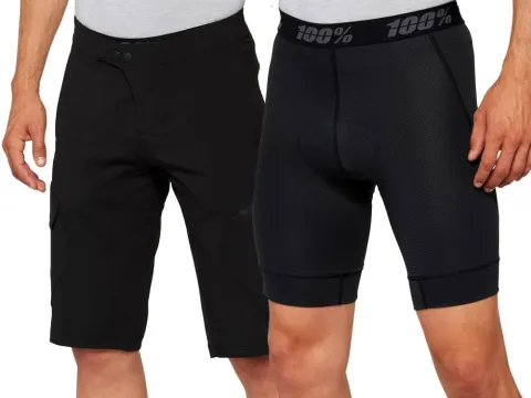 100% Ridecamp Short w/ Liner 36" black - komfortable All-Mountain MTB-Short