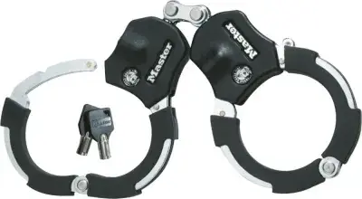 Master Lock Handschellenschloss Street Cuff 8200 76 Schwarz - extrem sicheres Fahrradschloss