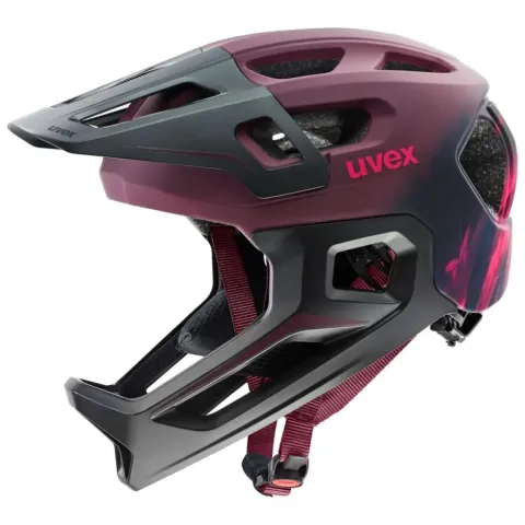 UVEX react jr. Fullface Kinder MTB Fahrradhelm cranberry matt 52-56 Zentimeter Inmould Konstruktion…