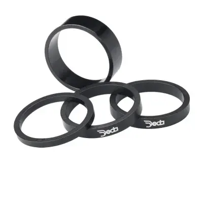DEDA Alu Spacer 1 1/8 Zoll 3 Millimeter 10 Stück schwarz-matt - 6061 Aluminium - Steuersatz Spacer…