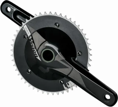 Vision Kurbelgarnitur Track BB386 Evo 1x 172,5 mm Schwarz - steife Bahnrad-Kurbel