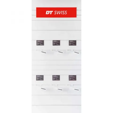 DT Swiss POS Package S/M/freistehend Weiß/rot - professionelle Laufrad-Präsentation
