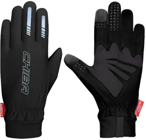CHIBA Thermofleece - Radhandschuhe schwarz XL, atmungsaktiv mit Touchfinger