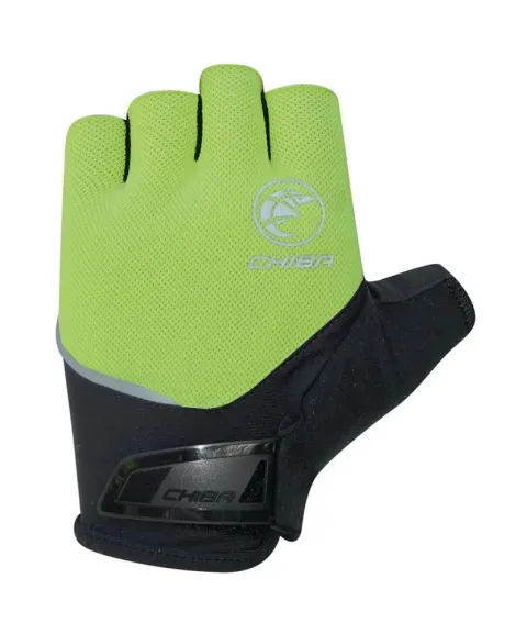 CHIBA Sport - Radhandschuhe neongelb, kurz, atmungsaktiv, gepolstert, Größe L