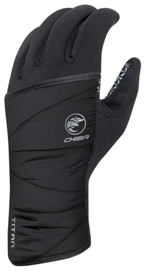 CHIBA Polarfleece Titan - Radhandschuhe schwarz, M, winddicht mit Primaloft & Touchfinger