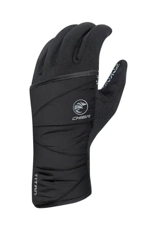 CHIBA Polarfleece Titan - Radhandschuhe schwarz XL, winddicht, warm, Touchfunktion
