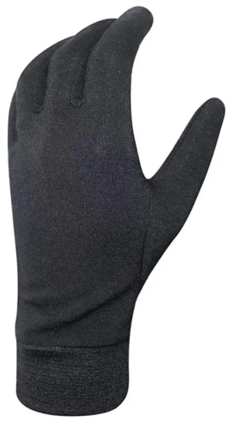 CHIBA Merino Handschuh - Unterziehhandschuh, Touchfinger, Größe M, schwarz